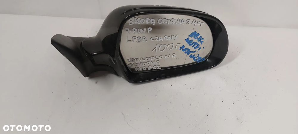 .  LUSTERKO ELEKTRYCZNE SKODA OCTAVIA 2 LIFT PRAWE 7PIN LF9R CZARNY !USZKODZONY MIGACZ+OBUDOWA! !BRAK KOSTKI! !PODŚWIETLANE! - 3