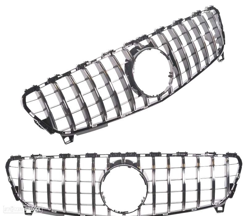 GRELHA FRONTAL MERCEDES CLASE A W176 16-18 LOOK AMG GT PRETO CROMADO - 2