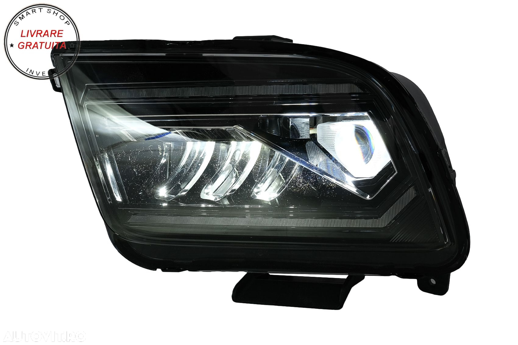 Faruri Full LED Ford Mustang V Pre-Facelift (2005-2009) Negru cu Semnal Dinamic Se- livrare gratuita - 9