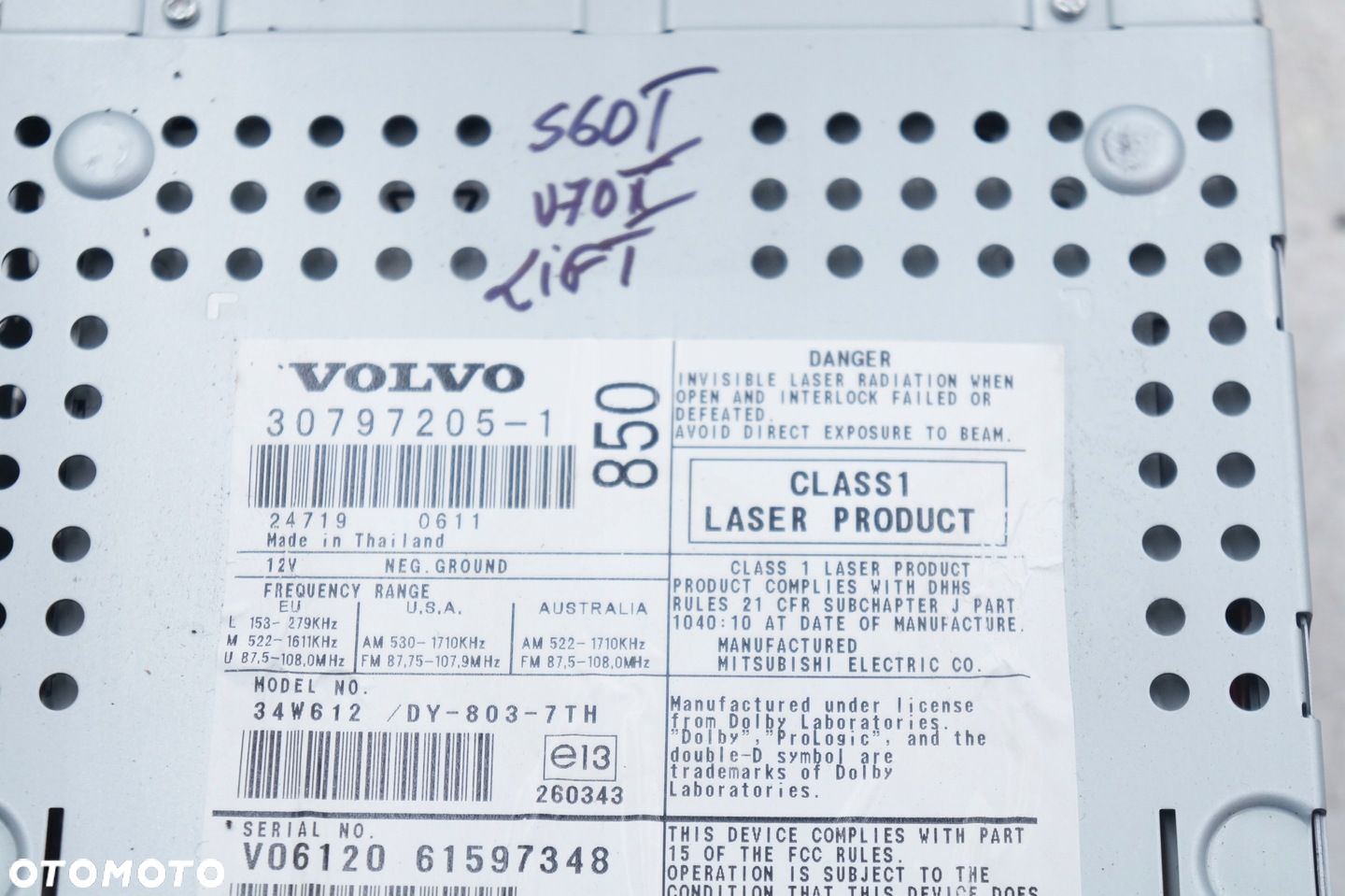 RADIO CD FM HU-850 VOLVO S60 I V70 II LIFT 30797205-1 30797205 - 3