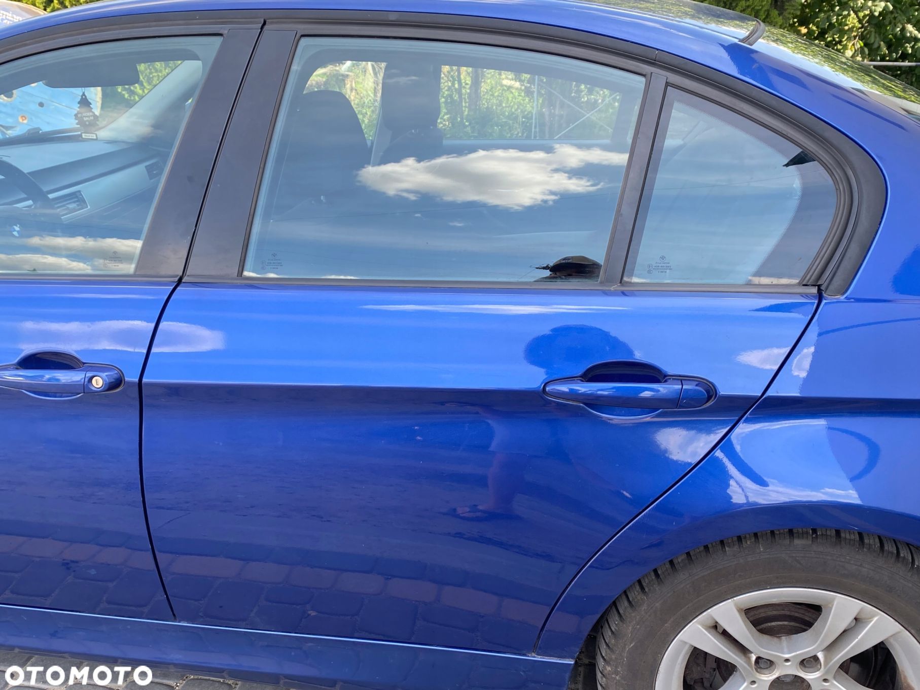 BMW E90 E91 LIFT DRZWI LEWY LEWE TYŁ TYLNE MONTEGOBLAU METALLIC SCHWARZ - 1