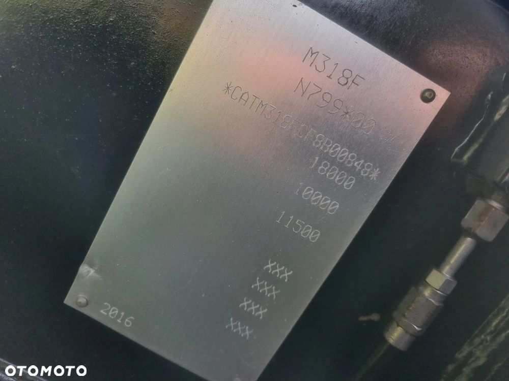 Caterpillar M318F Koparka CAT 18ton 2017r jak Nowa 6200mtg z Norwegii 3x łamane ramię smarowanie centralne Oryginał KLIMA KAMERY 6 cylindrów - 8