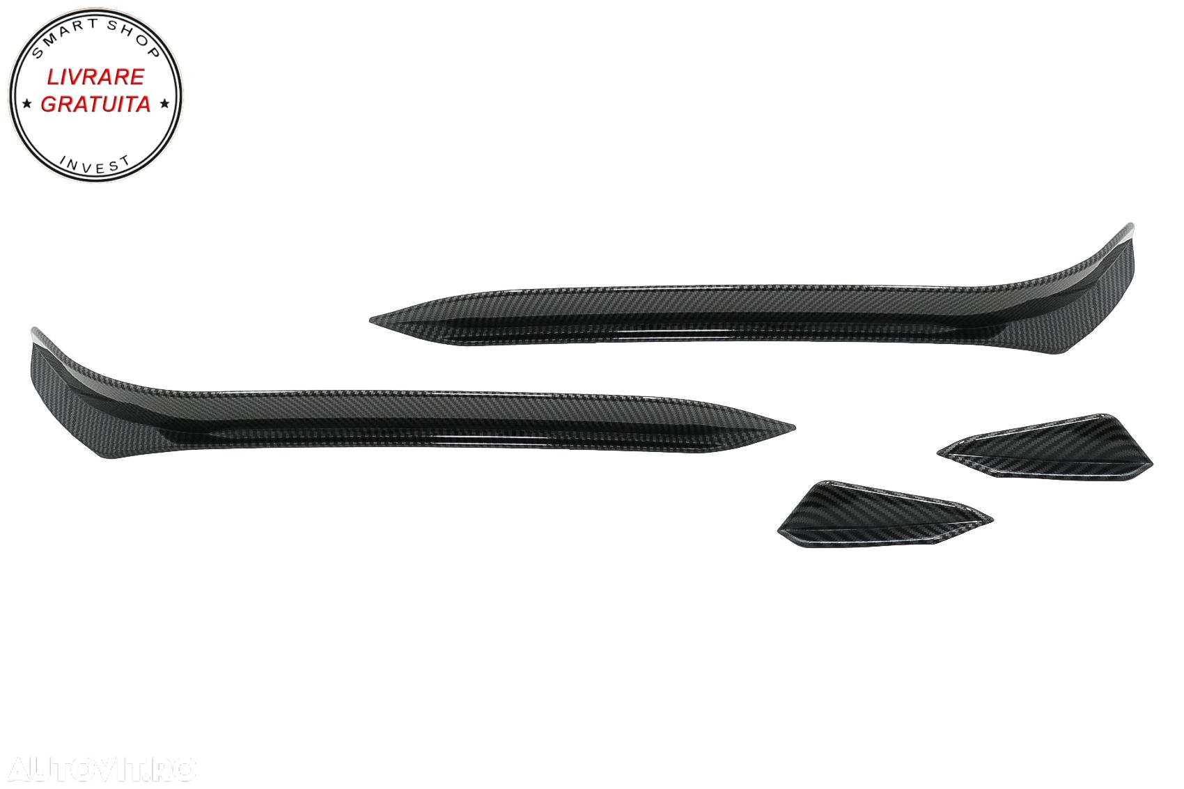 Ornamente bara fata flapsuri VW Golf 7.5 GTI 5G Hatchback (2017-2020) Carbon Look- livrare gratuita - 2