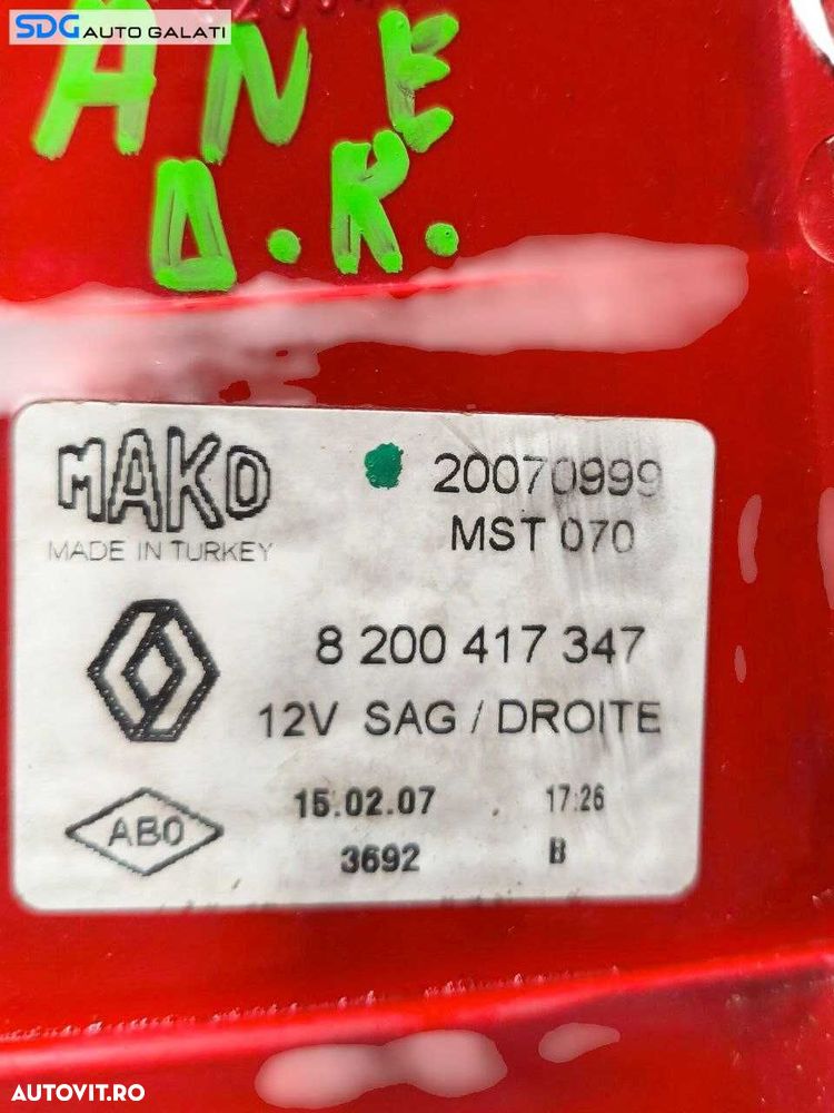 Stop Lampa Tripla Dreapta de pe Aripa Caroserie Renault Megane 2 2002 - 2008 Cod 8200417347 [LR1322] - 6