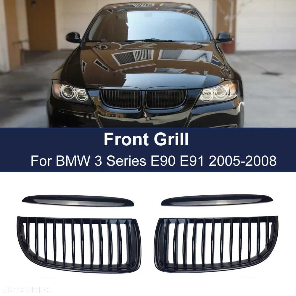 Set Grile Bara fata Bmw E90 E91 2005-08 Negru Lucios Piano Black NOI - 2