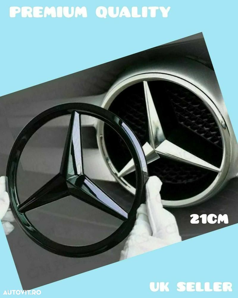 Emblema Semn Logo Grila Fata Radiator Mercedes G GL GLE GLC GLS 21CM - 1
