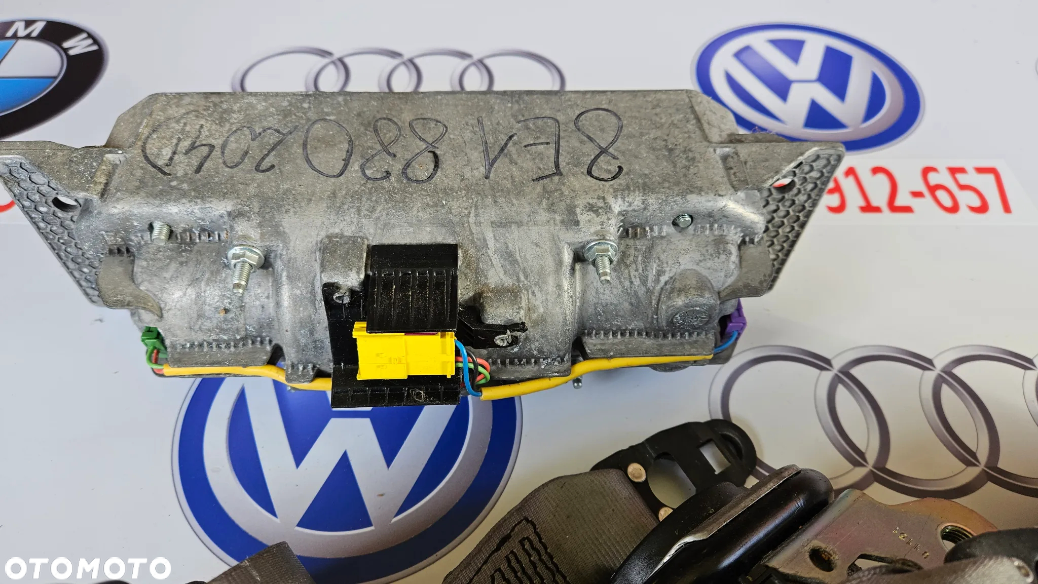 Audi A4 B7 Poduszka kierownicy 4 ramiona Szara Airbag pasażera Pasy prawy i lewy - 9