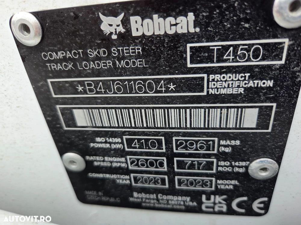 Bobcat PE SENILE, NOU, SUPER PROMOTIE 46900 EUR+Tva, furci, cupa multifuncitonala 4x1, ridica 717kg, masa operationala 3t, motor Bobcat 41kW, cabina inchisa, inst hidr suplimentara, posibilitate leasing 5 ani-PROMOTIE 46900 EUR+Tva - 7