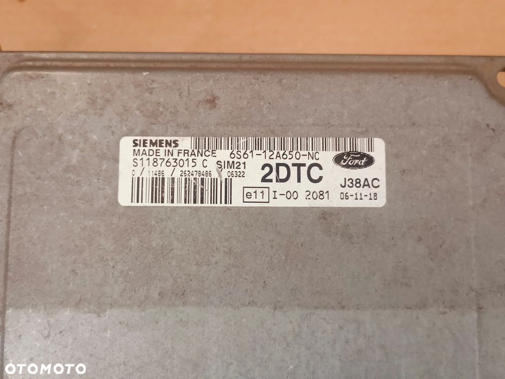 FORD FIESTA MK6 3D STEROWNIK SILNIKA 6S6112A650NC - 3