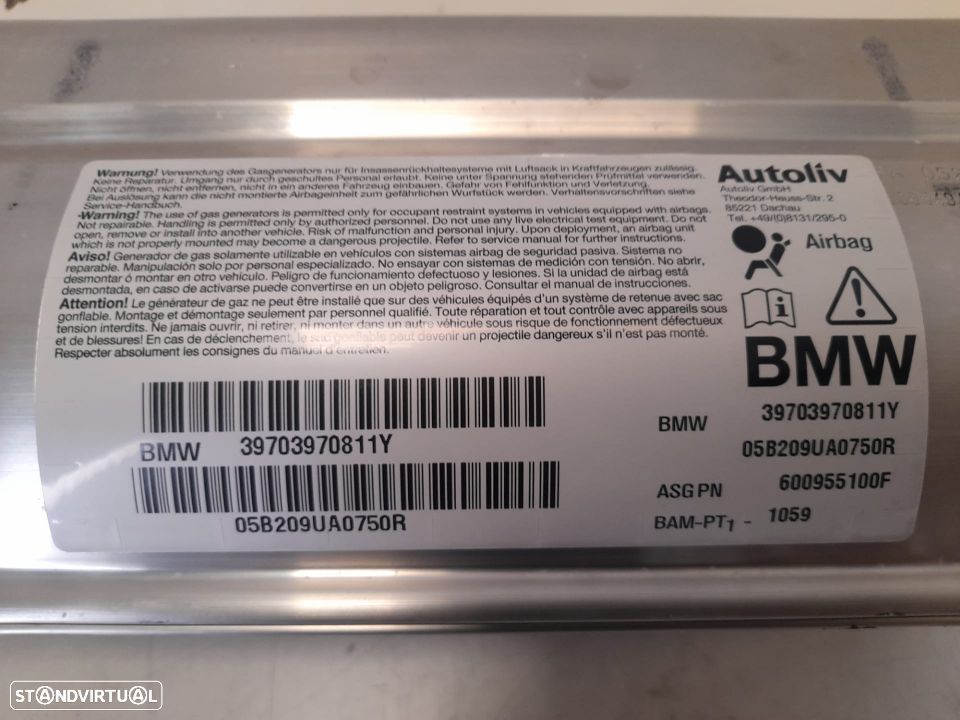 AIRBAG PASSAGEIRO ORIGINAL | REF. 39703970811Y | BMW SERIE 5 E60 530D / E61; - 5