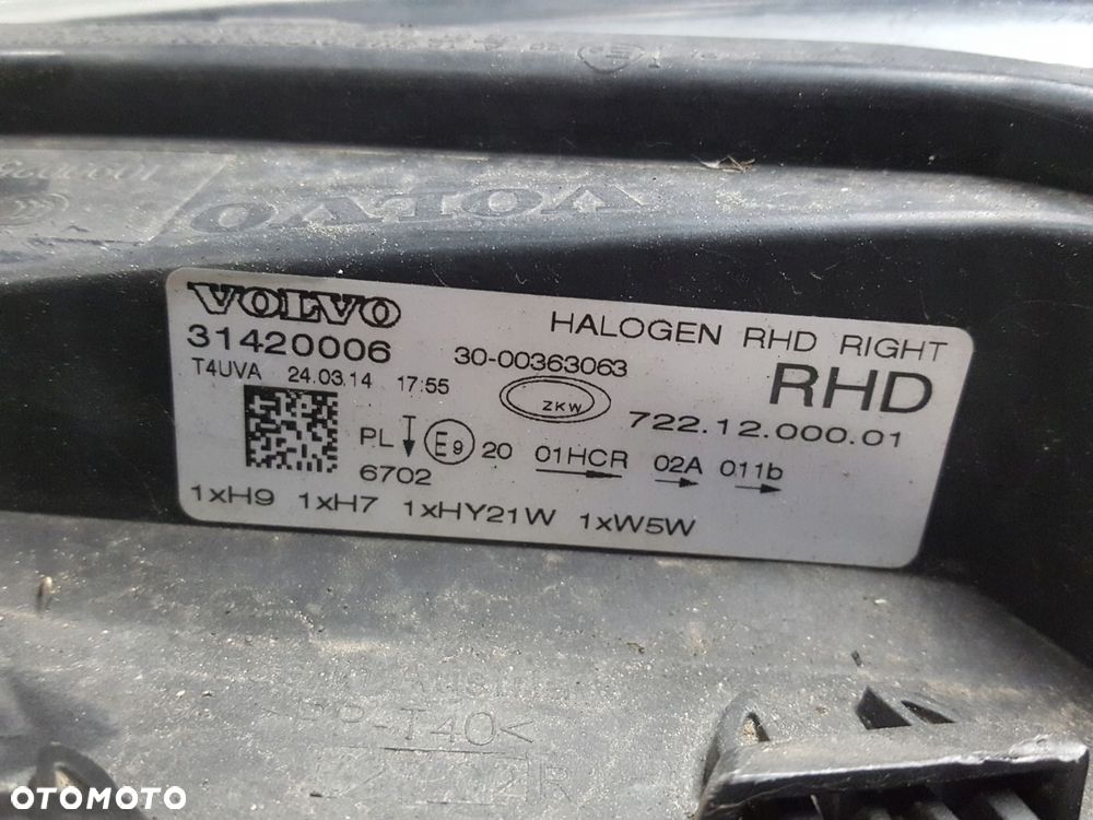 VOLVO V40 II 2 12-16r LAMPA PRAWA PRZÓD ANGLIK - 6