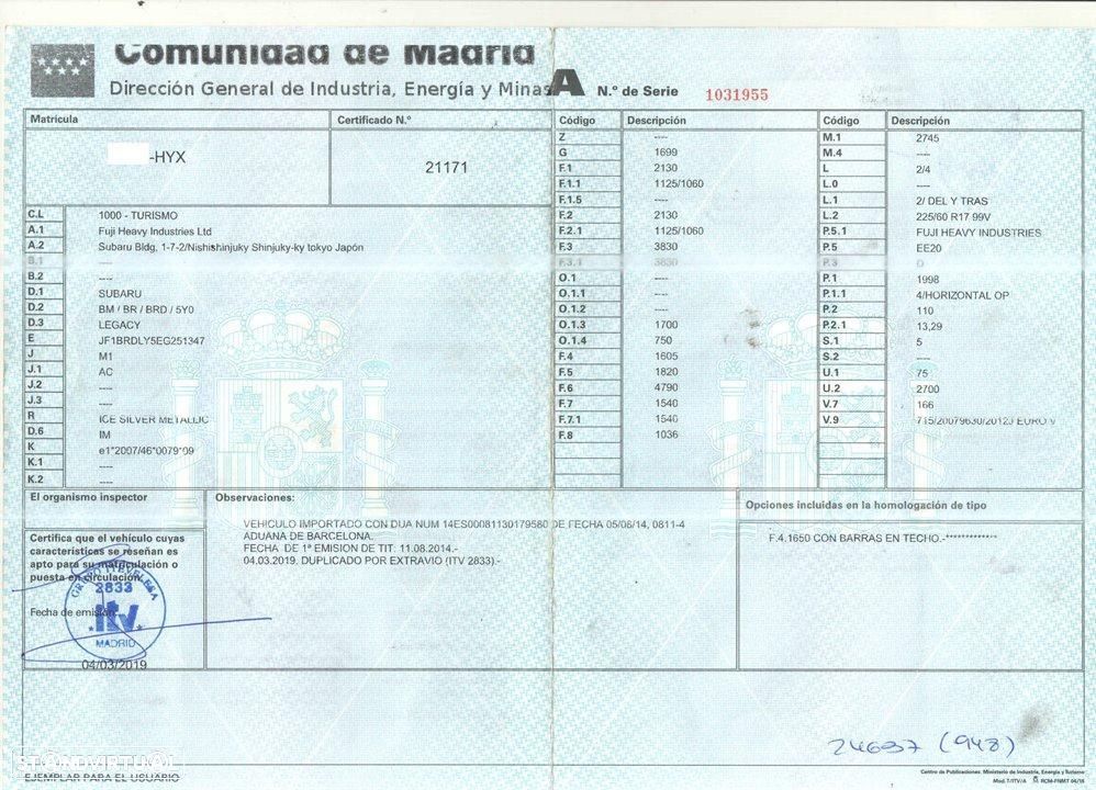 CENTRALINA DO MOTOR UCE SUBARU LEGACY COMBI OUTBACK B14 - 10