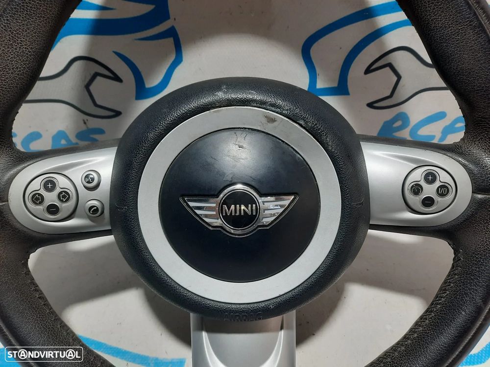 VOLANTE GUIADOR COMPLETO MINI CABRIO R57 32306794624 6794624 607387211 PELE COMANDOS MULTIFUNÇÕES AIRBAG - 7