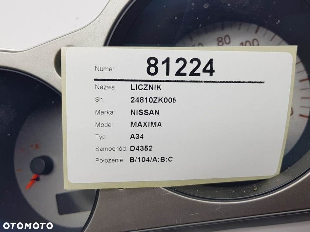 LICZNIK ZEGARY NISSAN MAXIMA A34 VI 2005 3.5 V6 EU - 4