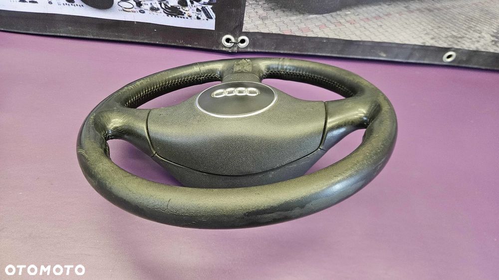 Kierownica Trzy 3 Ramienna Czarna Skóra Soul Air Bag Poduszka Kabel Wtyczka AUDI A4 B6 B7 - 8