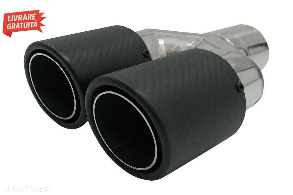 Toba Ornament Evacuare Fibra Carbon Mat Orificiu de admisie 5.8 cm Partea Stanga- livrare gratuita - 1