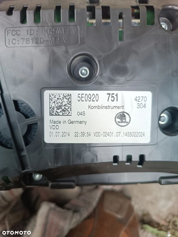 LICZNIK ZEGARY 5E0920751 SKODA OCTAVIA III 1.6 TDI 12-16 EUROPA - 3
