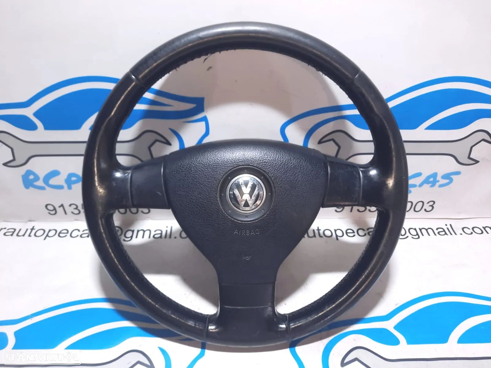 VOLANTE GUIADOR COMPLETO VW VOLKSWAGEN GOLF V 5 MK5 1K0419091M 1K0419091 PELE AIRBAG - 1