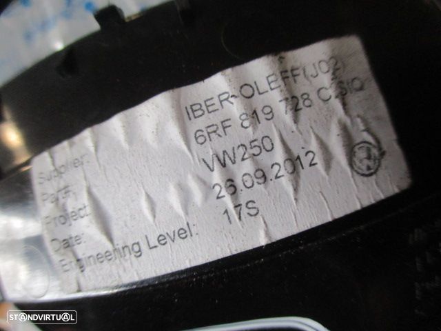 Grelha Friso 6RF819728C VW POLO 5 6R FASE 1 2012 1.6TDI 90CV 5P CINZA ESCURO MEIO ESQ GRE VENTILAÇÃO - 3