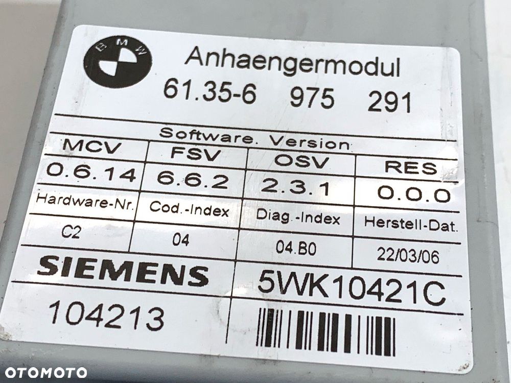 MODUŁ HAKA BMW 3 (E90) 2004 - 2012 318 i 95 kW [129 KM] benzyna 2005 - 2007 6975291 - 4