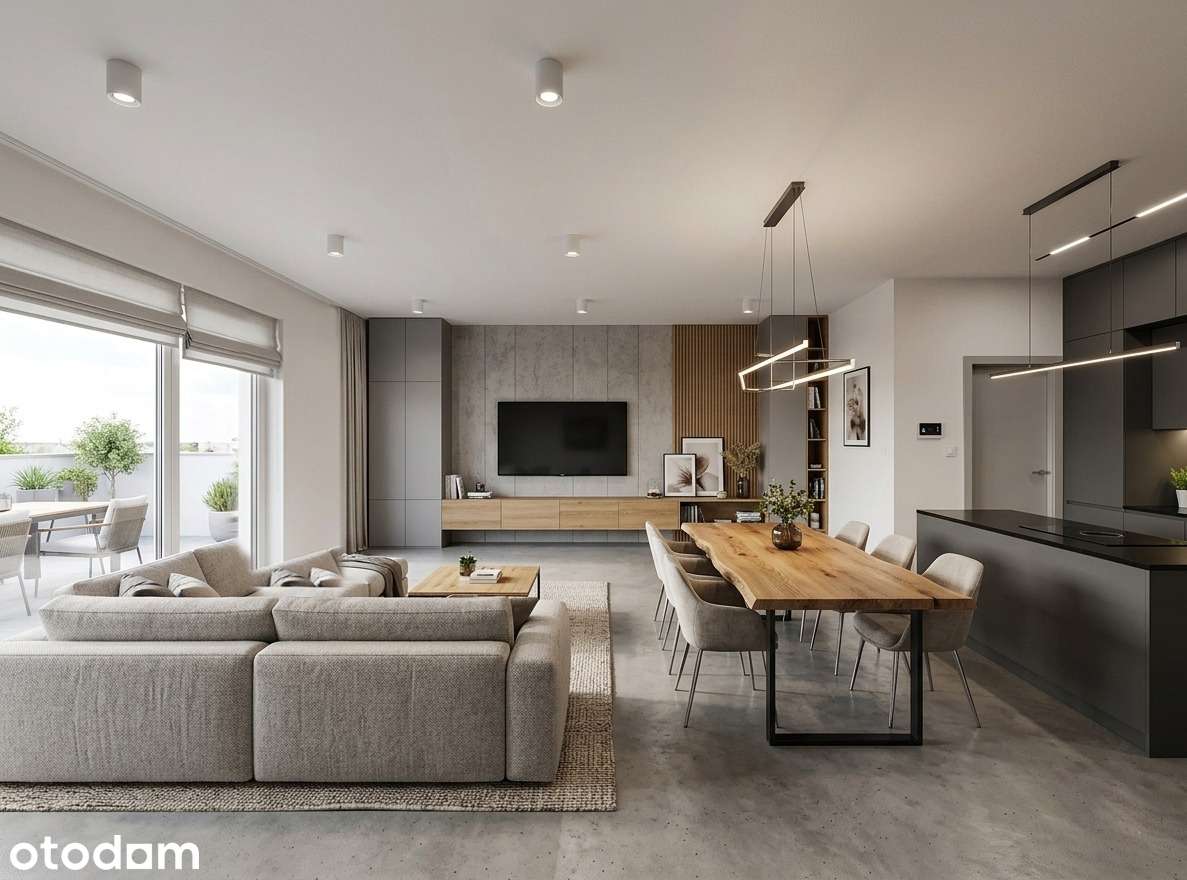 3 pokoje PREMIUM, spiżarnia, dwa tarasy 17 i 16 m2, komórka 8,3 m2