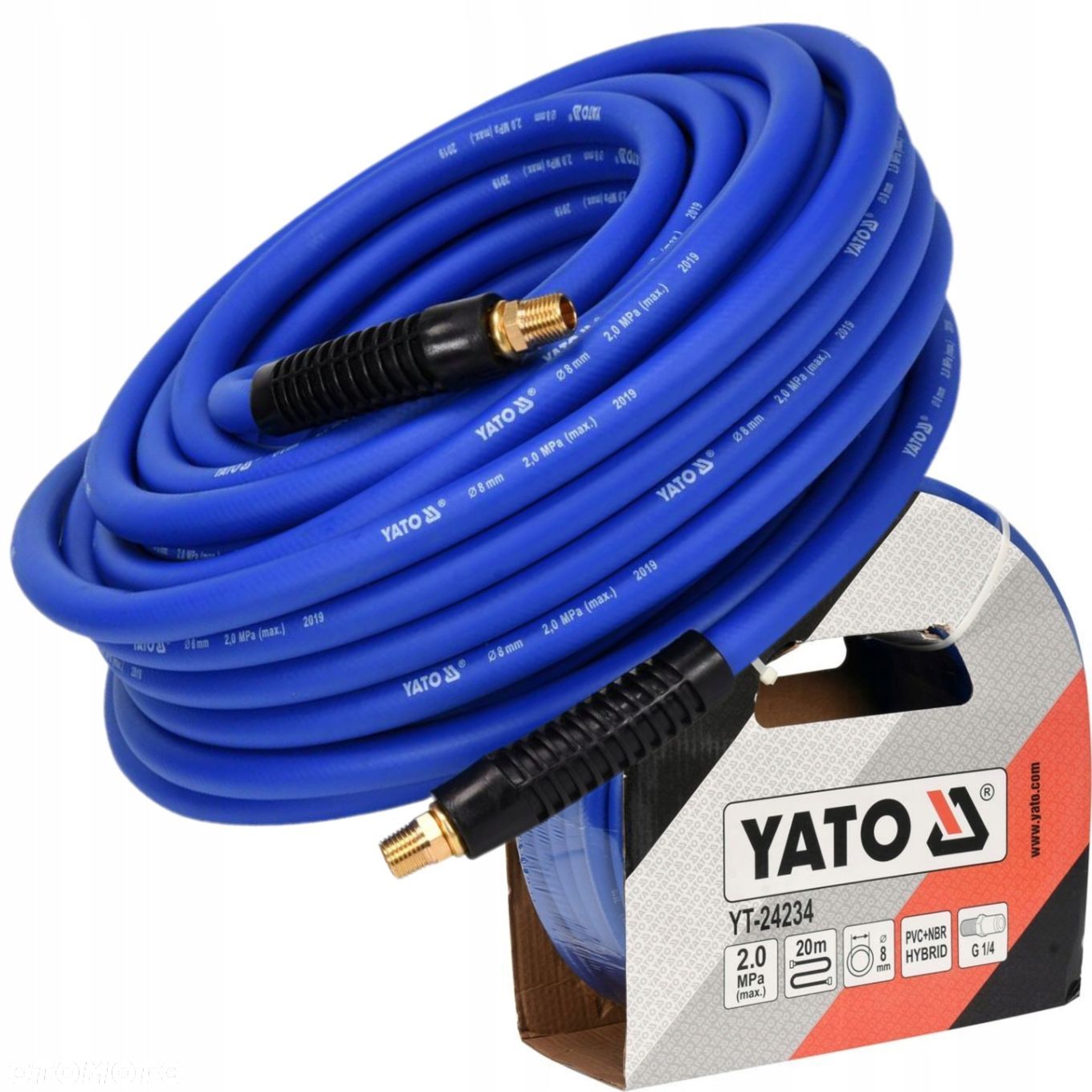 YATO WĄŻ PRZEWÓD PNEUMATYCZNY HYBRYDOWY 20M G 1/4 FI 8.0MM YT-24234 - 1