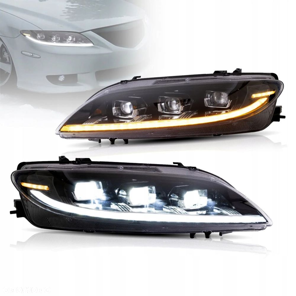 Reflektory Lampy kpl Vland Full Led Neon Tuning Mazda 6 I gg gy 2002-2007 - 2