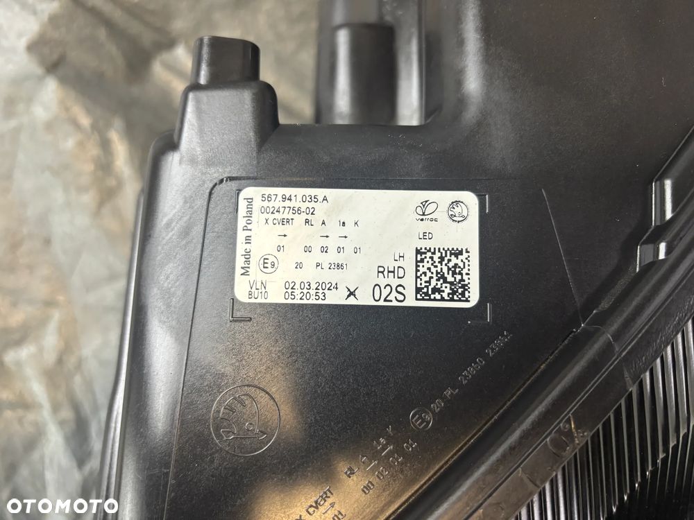Skoda Kodiaq Lift lampa przód prawa lewa Crystal LED przetwornice 2024r 567941036A 567941035A - 10