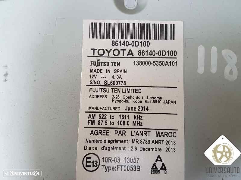 SISTEMA AUDIO / RADIO TOYOTA YARIS 2015 - 2