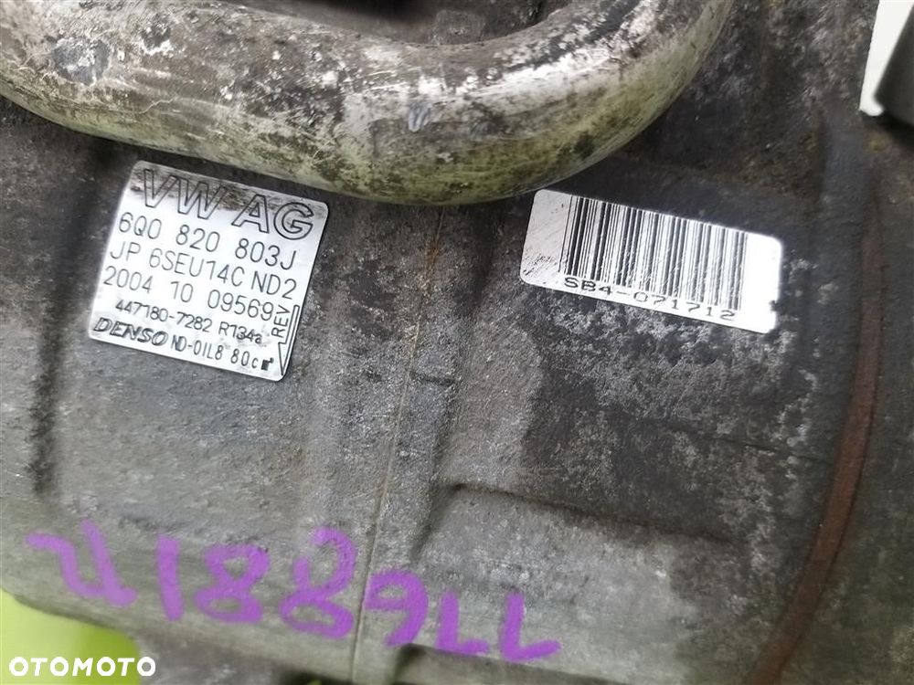 Sprężarka klimatyzacji Seat Ibiza III 2002-2008 1.9TDI  DENSO 6Q0820803J - 5