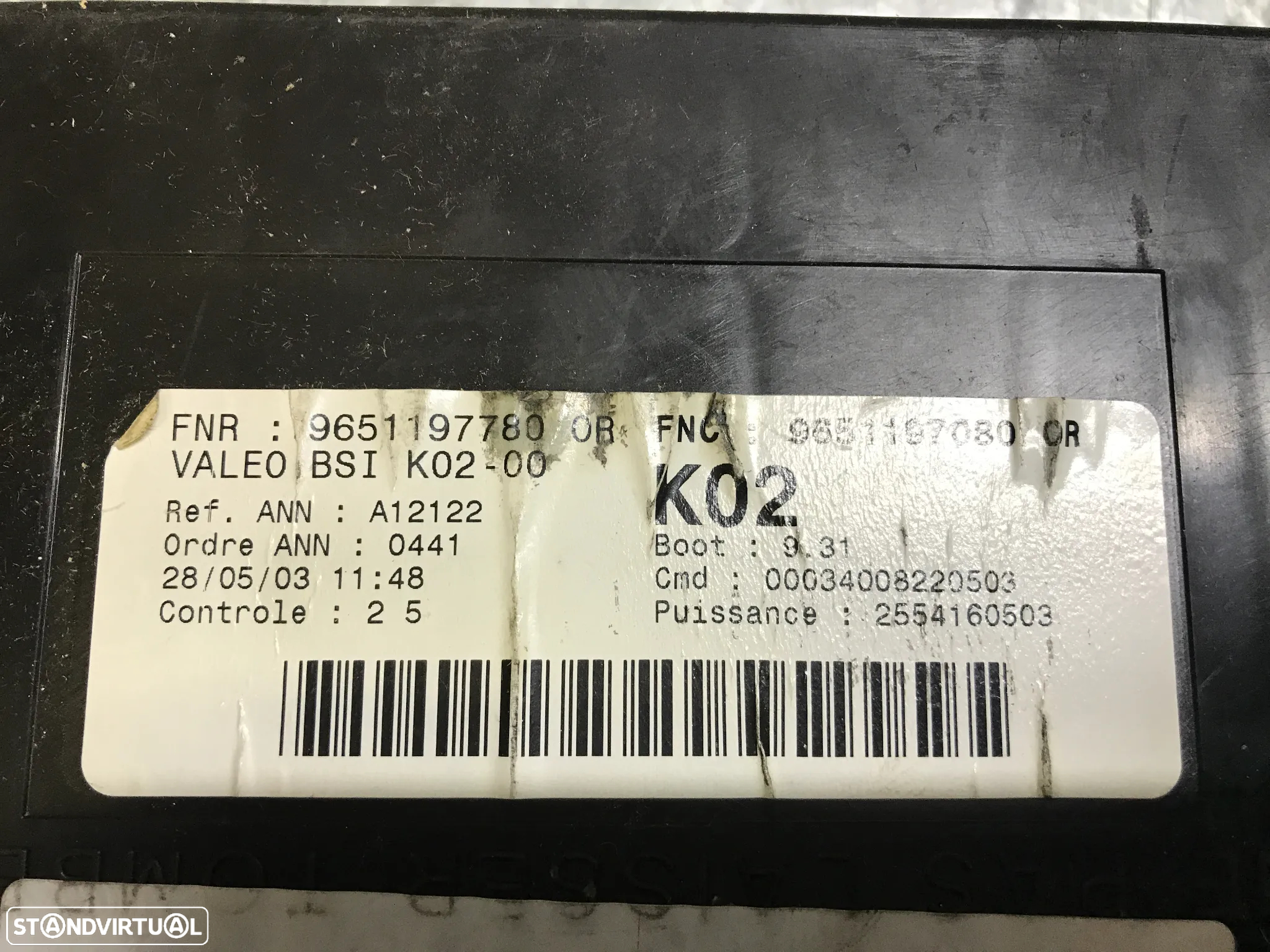 CAIXA DE FUSIVEIS BSI PEUGEOT 307 9651197780 9651197080 - 3