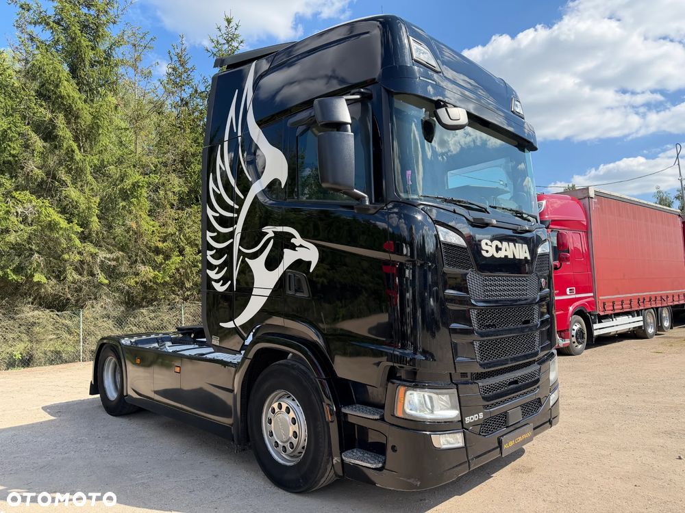 Scania S500 / RETARDER / PARK COOL / KLIMA POSTOJOWA / FULL SERWIS KONTRAKT ASO SCANIA / INTARDER / ŚWIATŁA LED / NAJWIĘKSZE ZBIORNIKI 1400 L / FULL SPOJLERY / CAŁA CZARNA 2021 ROK !! - 3