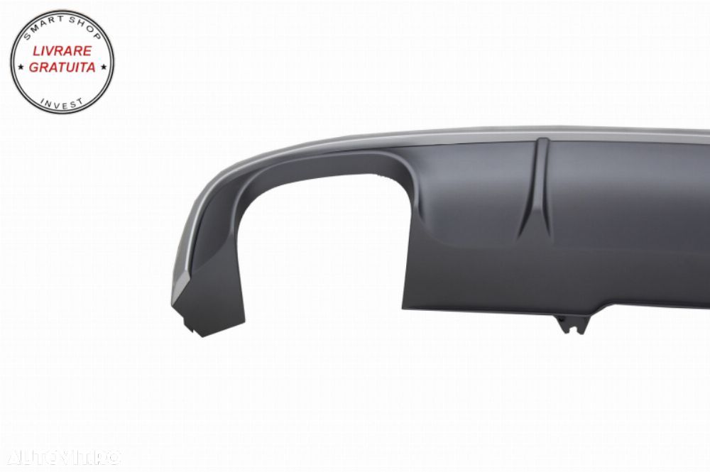 Difuzor Bara Spate cu Ornamente Evacuare Audi A4 B9 8W S-line (2016-2018) Sedan Av- livrare gratuita - 3