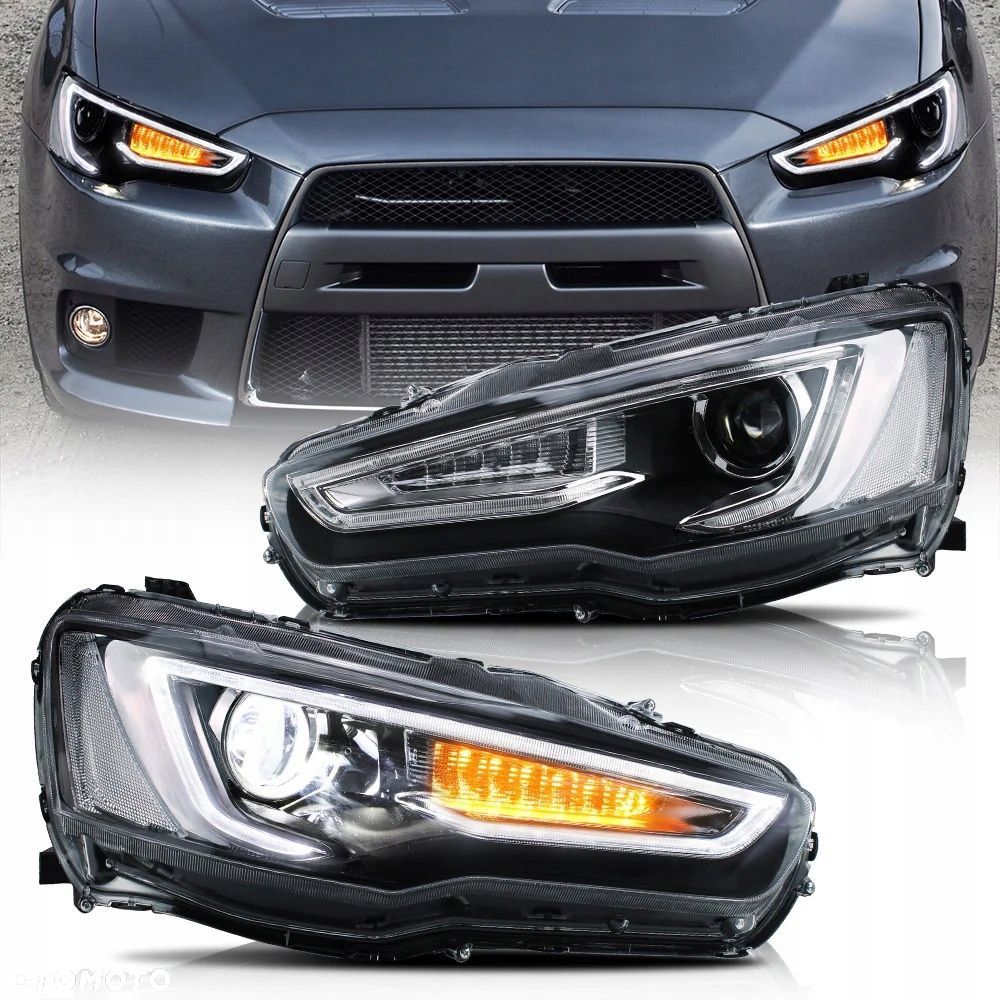 Reflektor Lampa L+R Vland Diody Soczewka Mitsubishi Lancer VIII 8 i Evo X - 1