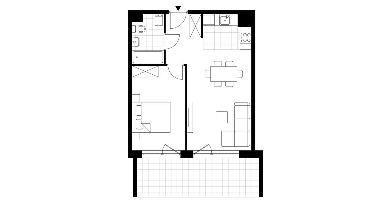2-pokojowe mieszkanie 43m2 + balkon Bezpośrednio - Pełny obrazek: 3/23
