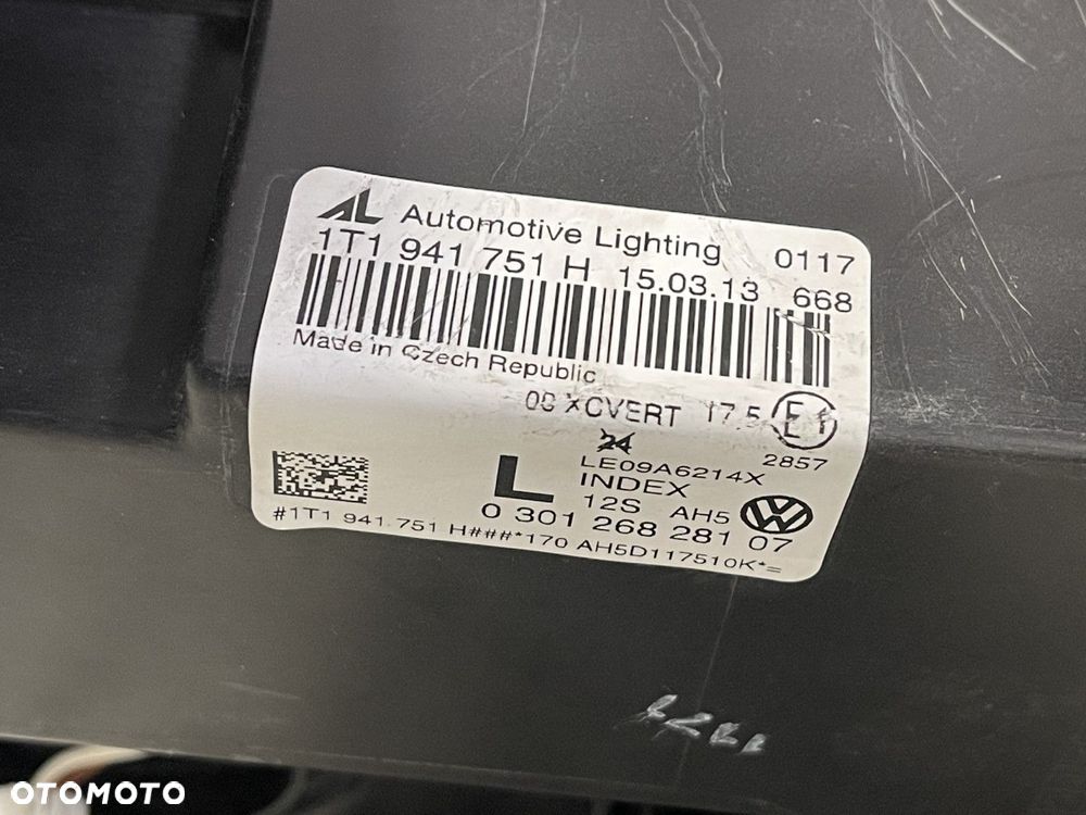 VW TOURAN CADDY 10-15 LAMPA LEWA PRZEDNIA XENON + LED EUROPA 1T1941751H - 7