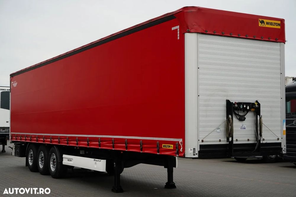 Wielton / CORTINĂ STANDARD / REMORCA DIN OȚEL - 9 M / AXĂ CULISANTĂ / SAF / ACOPERIȘ CULISANT / - 1