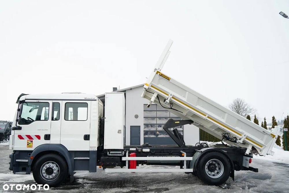 MAN TGM 18.340 / 4X2 / 3 STRONNA WYWROTKA / HYDROBURTA / BRYGADÓWKA 7 MIEJSC / BORDMATIC - 3