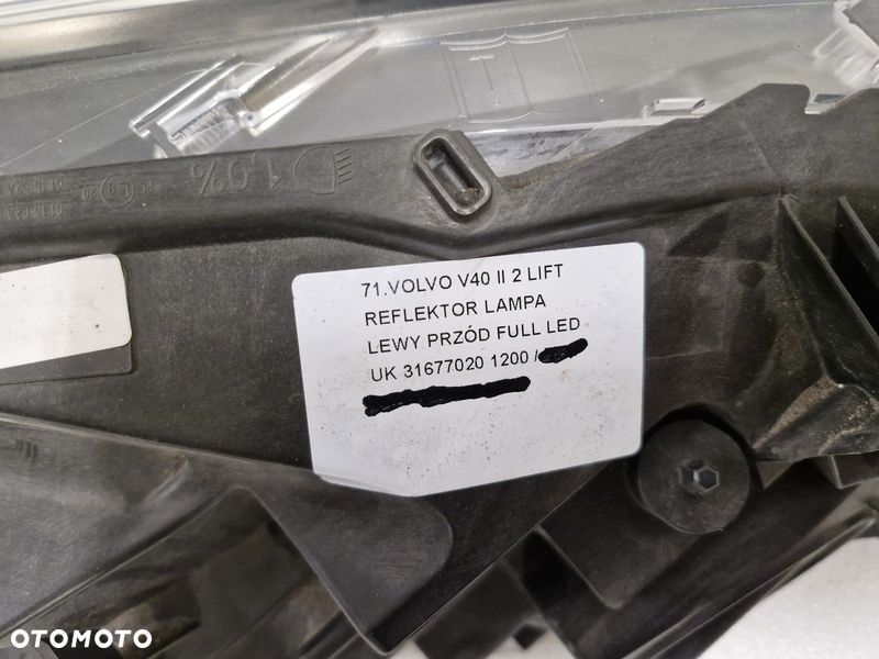 volvo v40 2 ii lift lampa lewy przód lewa przednia reflektor full led uk 31677020 - 8