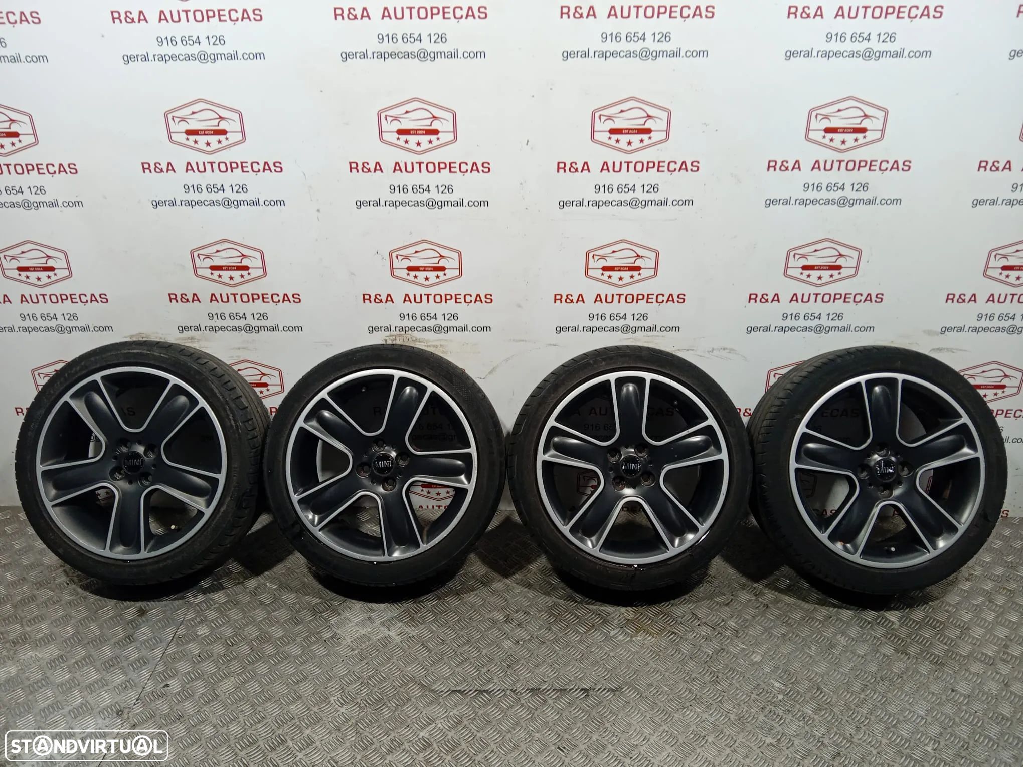 Jantes Mini BBS Originais 17 Mini Cooper S R56 LCI pneus todos de marca difrente 7Jx17H2 ET48 Ref BBS 4474 6784124 - 1