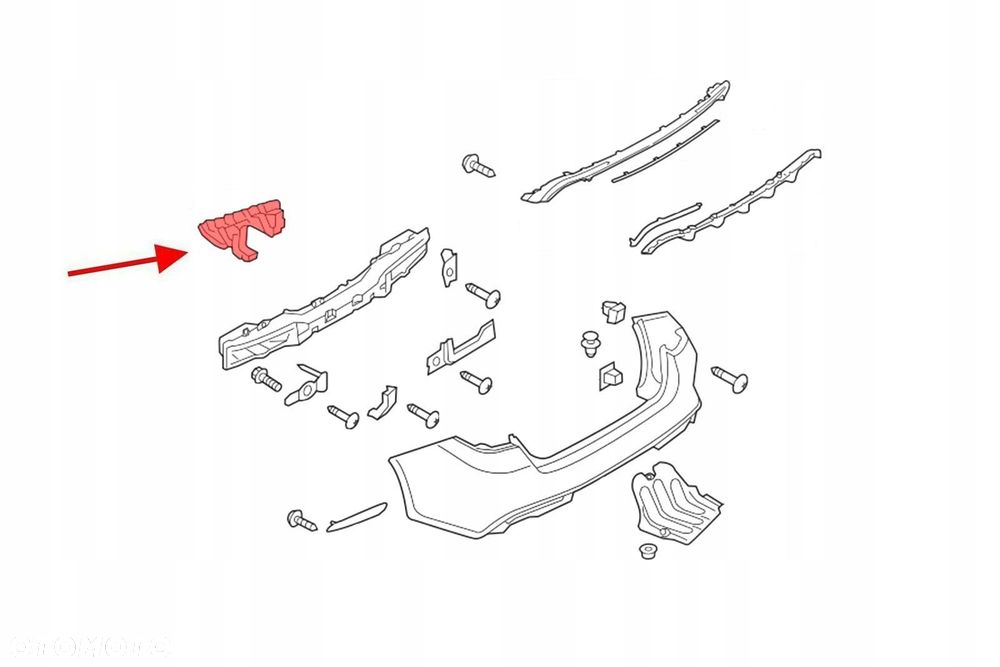 ślizg zderzaka lewy tył 86613d5000 kia optima iv - 3