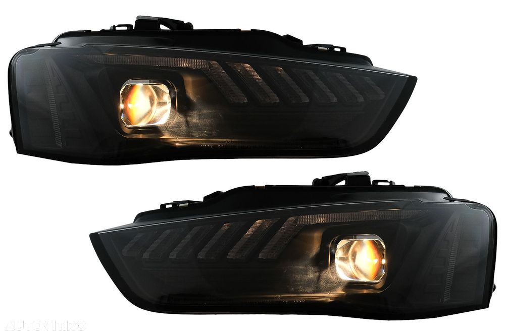 Faruri LED DRL compatibil cu Audi A4 B8.5 Facelift (2012-2015) Negru S - 5
