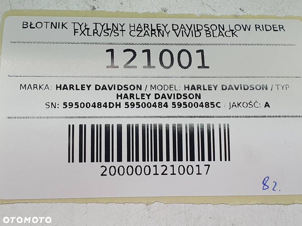 BŁOTNIK TYŁ TYLNY HARLEY DAVIDSON LOW RIDER FXLR S ST CZARNY VIVID BLACK - 10