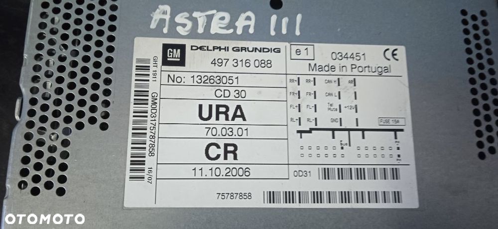 Radio Opel Astra H III 13263051 - 3