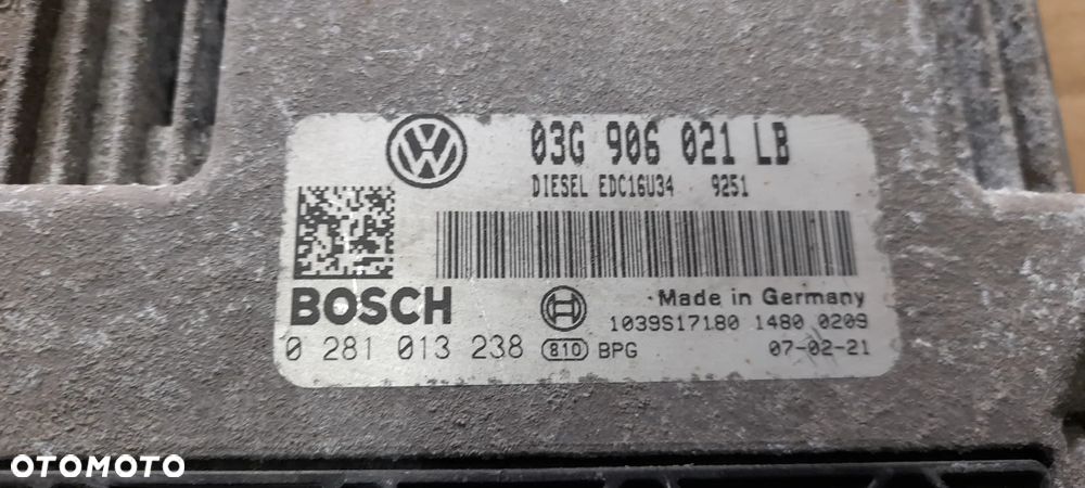 KOMPUTER STEROWNIK SILNIKA PASSAT B6 170KM 03G906018AS AUDI 2.0 TDI 03G906016FF 0281011905 OCTAVIA 1.9 TDI 03G906021LB 0281013238 - 6