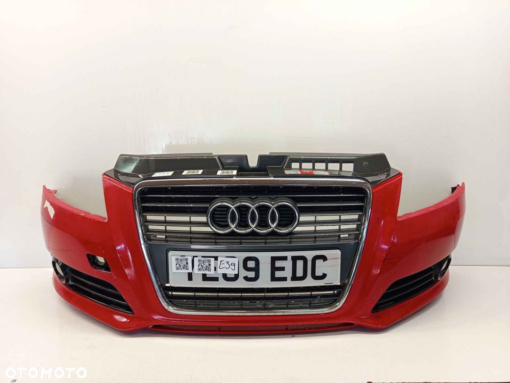 } ZDERZAK PRZÓD PRZEDNI AUDI A3 8P DRUGI LIFT 2 FL LZ3M CZERWONY HALOGENY - 1