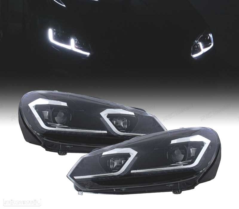 FARÓIS VOLKSWAGEN VW GOLF 6 08-13 LOOK PRATEADO GOLF 7 DINÂMICOS