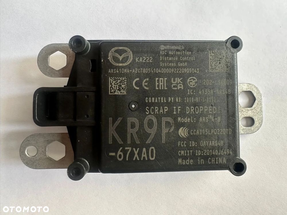 MAZDA 3 CX30 CX60 CX80 CX90 MX-30 Przedni RADAR Czujnik radarowy KR9P67XA0 - 1