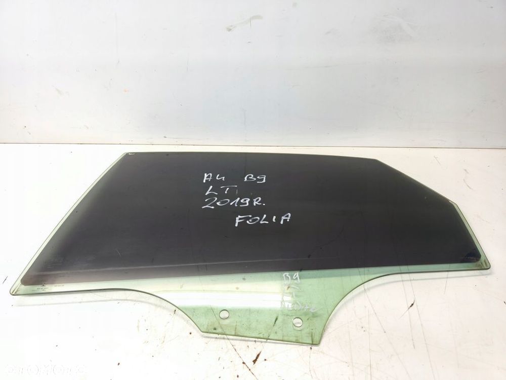 SZYBA BOCZNA DRZWI LEWY TYŁ AUDI A4 B9 SEDAN 8W5845205 2019R FOLIA - 2