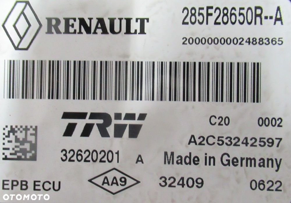 RENAULT SCENIC III 1.4 TCE MODUŁ HAMULCA RĘCZNEGO 285F28650R - 4